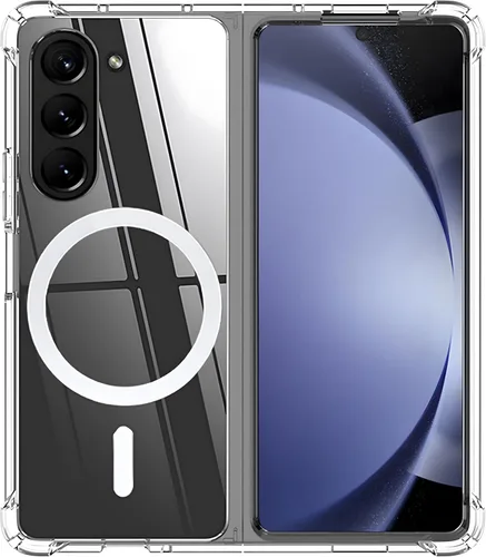 Funda magnética transparente para Samsung Galaxy Z Fold 5 [compatible con accesorios MagSafe] Funda magnética delgada a prueba de golpes