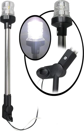 Miniatura 5 de Pactrade Marine 12V Luz de navegación para bote, yate, pontón, luz de anclaje, 360 grados, omnidireccional, naturaleza, LED blanco, resistente a