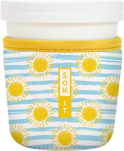 Miniatura 18 de Sok It IceCreamSok - Funda de neopreno aislada (flores abstractas, pintas de helado cónicas)