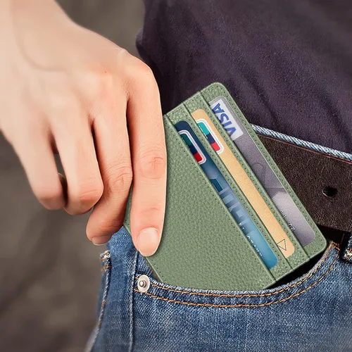 Miniatura 102 de Fintie Billetera delgada y minimalista para bolsillo frontal, con bloqueo RFID, tarjetero y ventana de identificación, para hombre o mujer