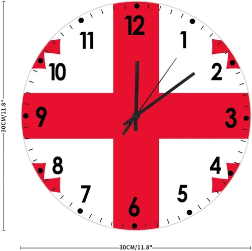 Miniatura 400 de Cheyan Reloj de pared con bandera de Canadá de 12 pulgadas, silencioso, sin tictac, de PVC, funciona con pilas, reloj redondo decorativo, regalo