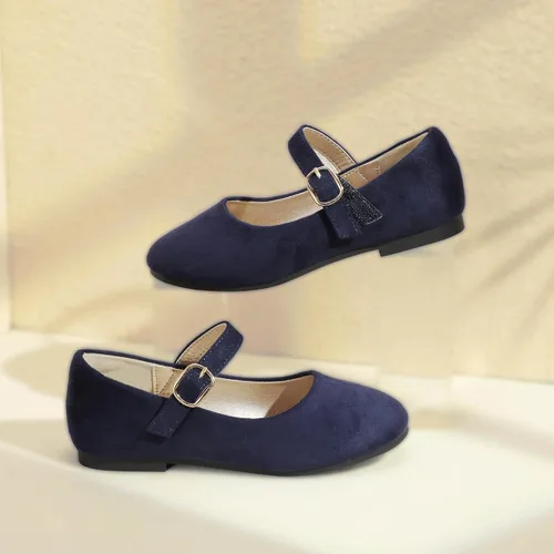 Miniatura 4 de PANDANINJIA Zapatos de vestir para niñas con diseño de flores y perlas, zapatos planos Adela para boda, fiesta, escuela, para niños pequeños