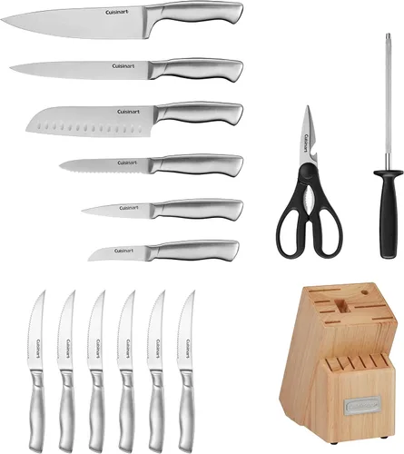 Miniatura 2 de Cuisinart Juego de cuchillos de bloque de 15 piezas con cuchillas de acero para un corte preciso, ligero, acero inoxidable duradero y apto