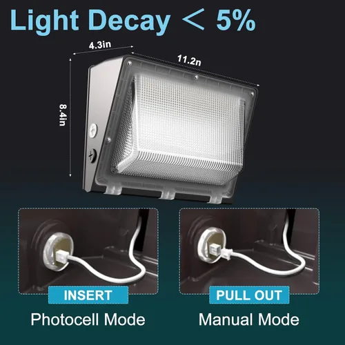 Miniatura 7 de Lightdot Paquete de 8 luces LED de pared de 150 W, fotocélula del atardecer al amanecer de 100 a 277 V 22500LM (150Lm/W) 5000K IP65 iluminación