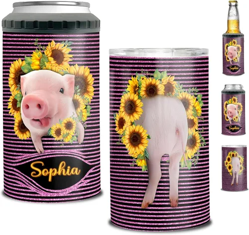 Miniatura 10 de Dorris A Day At The Beach Restore The Soul Can - Vaso enfriador de latas con nombre personalizado 4 en 1 con aislamiento de 16 onzas con tapa, Playa