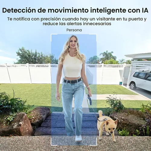Miniatura 4 de aosu - Timbre de puerta con cámara inalámbrica, vista de arriba a abajo, detección inteligente de paquetes, timbre de video WiFi de 2.4GHz