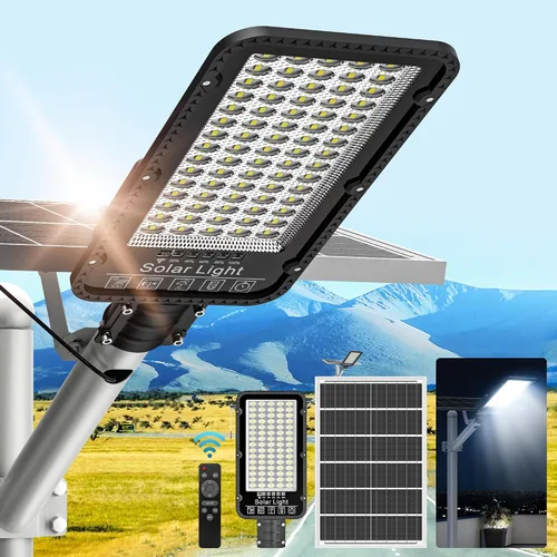 Miniatura 9 de WYWNA Luces Solares de Calle de 12000W para Exteriores - 6500K Luces Solares Comerciales para Estacionamiento del Atardecer al Amanecer, Luz Solar