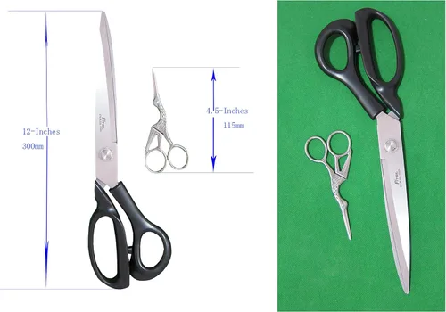 Miniatura 3 de Tijeras extra largas de uso pesado para el hogar y la oficina, tijeras de tapicería de 12 pulgadas, tijeras de costura de 4.5 pulgadas, tijeras