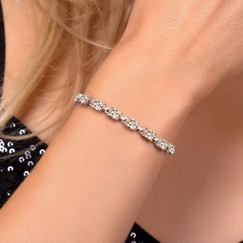 Miniatura 40 de Gem Stone King Pulsera de plata de ley 925 con piedra natal ovalada de 0.276 x 0.197 in para mujer, totalmente ajustable hasta 9 pulgadas