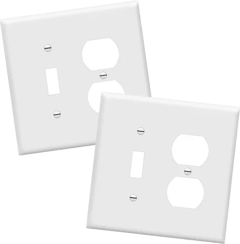 Miniatura 11 de Enerlites placas para combinación de apagador de pared, tamaño estándar, de policarbonato irrompible, color blanco, Blanco, 1