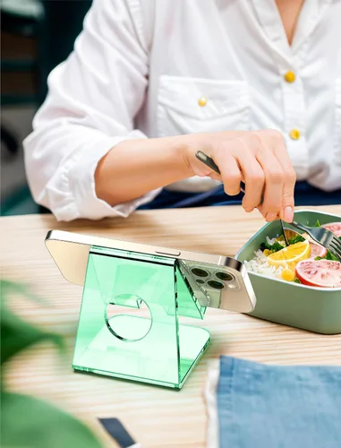 Miniatura 4 de Soporte acrílico para teléfono celular, soporte transparente para escritorio de oficina, tocador, encimera de cocina, mesita de noche, compatible