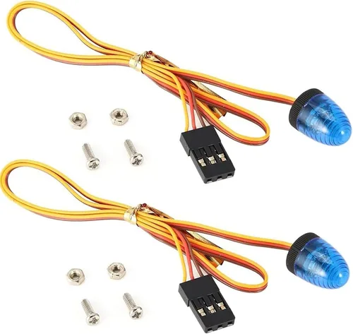 Miniatura 9 de Paquete de 2 luces LED circulares ultra brillantes de policía, lámpara estroboscópica giratoria y alarmante, 5 modos, compatible con 1/8 1/10 1/14