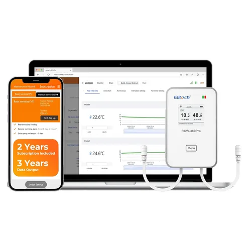 Miniatura 12 de Elitech Monitor de humedad y temperatura en tiempo real WiFi 5G/2.4G, registrador de datos remoto de doble canal, almacenamiento de datos