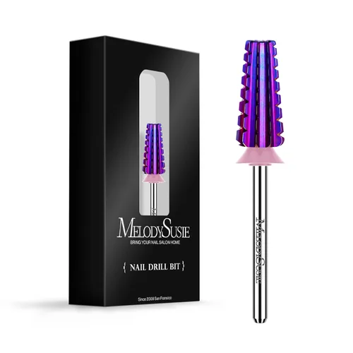 Miniatura 34 de MelodySusie Super Cut Edition Brocas para Uñas 5 en 1, Brocas Multifunción de Carburo de Tungsteno de 3/32'', Adecuadas para Manicura Pedicura