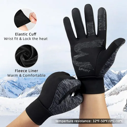 Miniatura 4 de BONFAD Guantes de invierno para hombres y mujeres, con pantalla táctil, guantes cálidos, para clima frío, resistentes al viento, para ciclismo