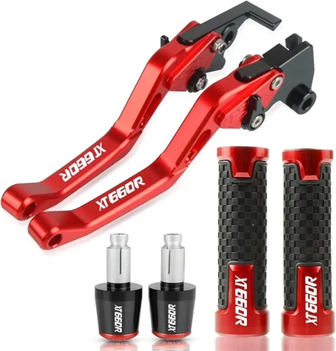 Miniatura 15 de Palancas de freno Accesorios de motocicleta CNC Palancas de embrague de freno Manillar Manillar Agarres extremos para Yamaha XT660R XT 660R