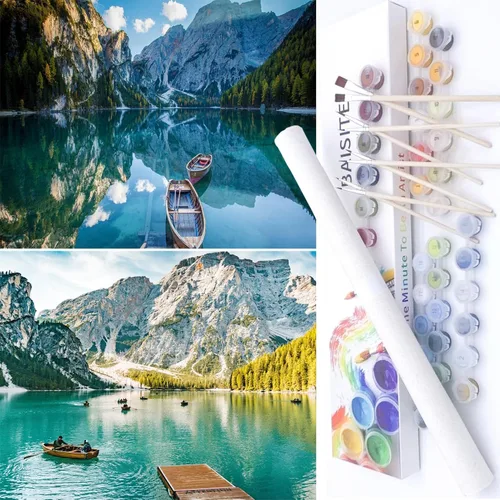 Miniatura 14 de BAISITE Kit de pintura por números para adultos principiantes, 12 pulgadas de ancho x 16 pulgadas de largo, paquete de 2 lienzos para kits