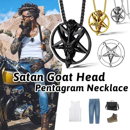 Miniatura 8 de FaithHeart Leviathan Satanic Brimstone Cross Necklace, Gold Plated Stainless Steel Satan Church Jewelry, Alchemical Symbol for Brimstone Pendant