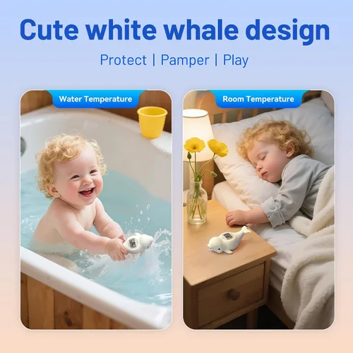 Miniatura 5 de Doli Yearning Termómetro de baño para bebés recién nacidos y bebés, monitor digital flotante de temperatura del agua con temporizador y pantalla
