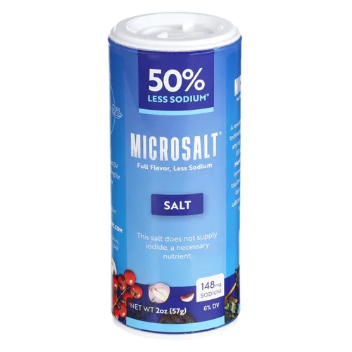 Miniatura 3 de Microsalt 50 % menos de sal de sodio, sustituto de sal regular, sal de condimento para cocinar, condimentar y hornear, sabor completo, menos sodio