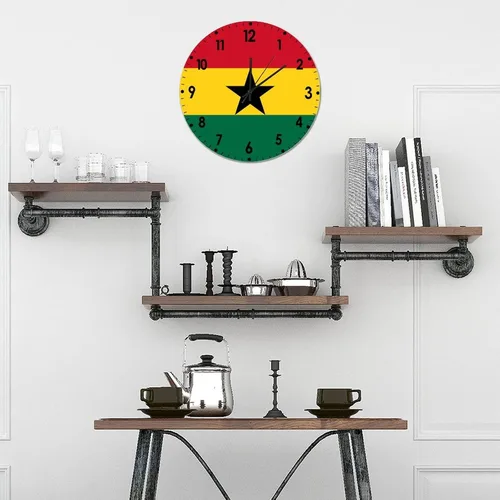 Miniatura 556 de Cheyan Reloj de pared con bandera de Canadá de 12 pulgadas, silencioso, sin tictac, de PVC, funciona con pilas, reloj redondo decorativo, regalo