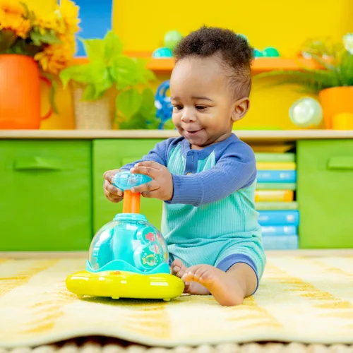 Miniatura 13 de Bright Starts Juguete giratorio, de presionar y brillar, de causa y efecto, musical para bebés, a partir de 6 meses+ Prensa y resplandor