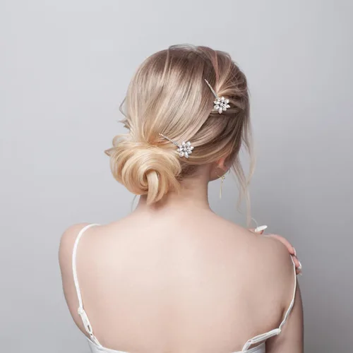 Miniatura 7 de Lurrose Pinzas Bobby con diamantes de imitación: horquillas decorativas para el cabello de las mujeres - Clip de pelo de novia para mujeres y niñas