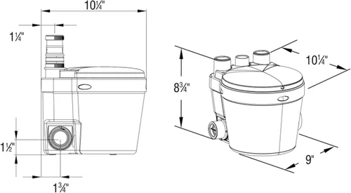 Miniatura 3 de SFA SANIFLO - Saniswift - Bomba de drenaje de agua gris - Solución eficiente para interiores/exteriores - Potente diseño de 1/3 HP - 4 años