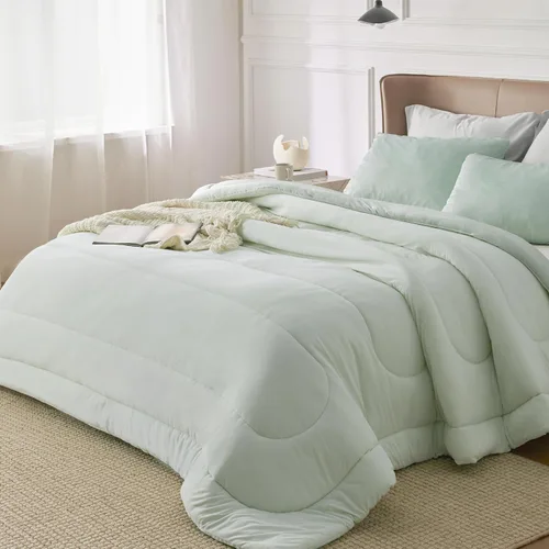 Miniatura 265 de Bedsure Juego de edredón Twin/Twin XL, ropa de cama suave beige para todas las estaciones, juego de cama teñido catiónico, 2 piezas, 1 edredón