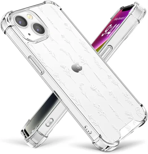 Miniatura 14 de Funda de cristal para iPhone 11 Pro (2019) de 5.8 pulgadas, bonita funda protectora transparente, diseño floral de encaje blanco [no amarillento]