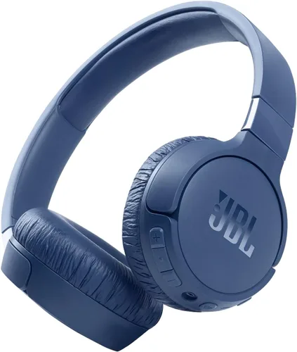 JBL Tune 660NC inalámbrico con cancelación activa de ruido, batería de hasta 55 horas, micrófono para llamada, plegable y cómodo, compatible con Azul