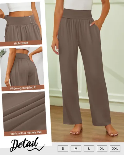 Miniatura 172 de Neer - Conjunto de 3 pantalones de yoga de pierna ancha para mujer - Pantalones deportivos cómodos, holgados, de cintura alta y casuales