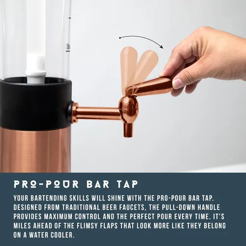 Miniatura 4 de Hammer + Axe Dispensador de bebidas – Dispensador de bebidas de fiesta de 88 onzas con tubo de hielo y grifo, fuente de bebidas para cerveza, agua