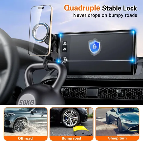 Miniatura 6 de pop-tech Soporte de teléfono de coche para Honda CR-V HR-V 2023 2024 2025 2026: para soporte magnético MagSafe de teléfono celular para accesorios