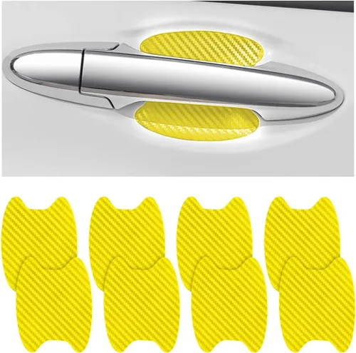 Miniatura 31 de 8 unidades de calcomanías para manija de puerta de coche, protector antiarañazos de fibra de carbono para taza de puerta de coche, película