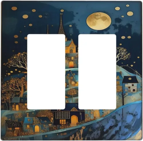 Miniatura 51 de BirdArt - Cubierta decorativa para interruptor de luz de 1 cuadrilla, placa de pared dúplex individual, placa frontal eléctrica para decoración