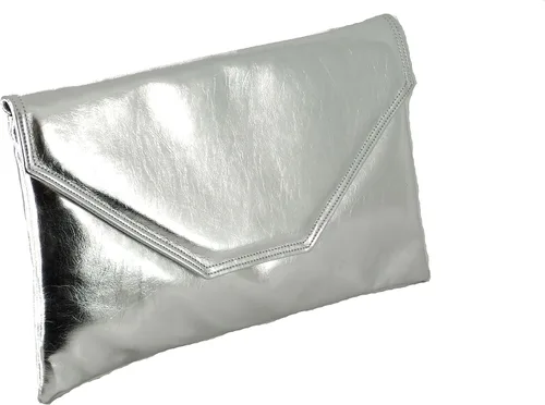 LONI Bolso de embrague metálico grande con estilo para mujer, bolso de hombro para boda, fiesta, baile de graduación