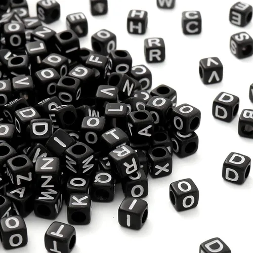 Miniatura 12 de 1000 piezas de cuentas cuadradas luminosas con letras, cuentas de cubo que brillan en la oscuridad, cuentas de letras luminosas acrílicas, cuentas