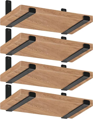 Miniatura 2 de Paquete de 8 soportes de estante labio J de 11.25 pulgadas de largo x 6 pulgadas de alto x 1.5 pulgadas de ancho, soporte de estante flotante