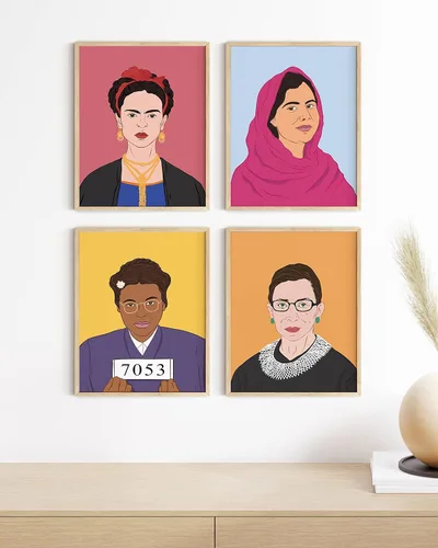 Miniatura 5 de HAUS AND HUES Juego de 4 pósteres inspiradores feministas para habitación de adolescentes y niñas, impresiones artísticas y decoración para mujeres