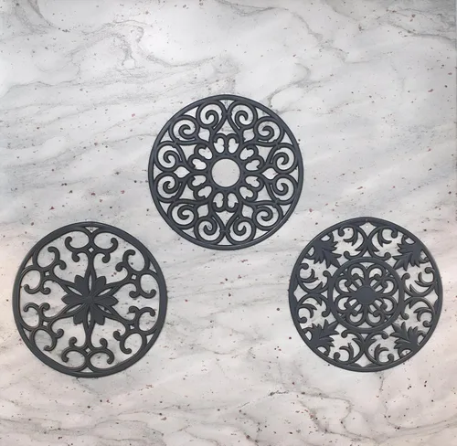 Miniatura 5 de GASARÉ, Salvamanteles de silicona extra grandes, gruesos, de 10 pulgadas para platos calientes, ollas y sartenes, almohadillas calientes para Gris