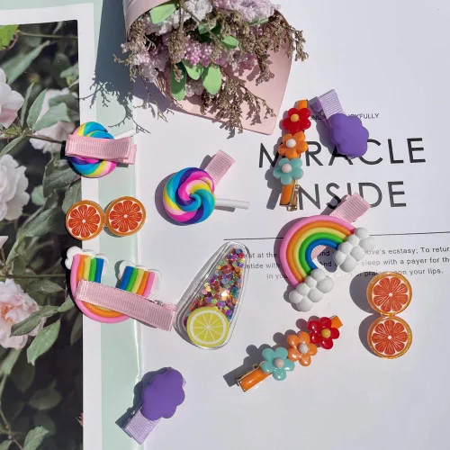 Miniatura 2 de AMMY Pinzas para el cabello de caramelo para niñas, 22 unidades, accesorios para el cabello, pasadores lindos pasadores de arco iris para niñas