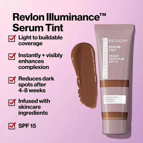 Miniatura 2 de Revlon Illuminance Suero Tintado, Triple Ácido Hialurónico, Equilibra el Tono de la Piel con el Tiempo e Hidrata Todo el Día, SPF 15, 117 Beige