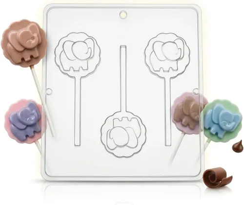 Miniatura 6 de Molde de caramelo de chocolate para piruletas de elefante bebé 697