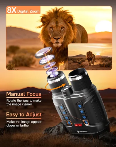 Miniatura 7 de Gafas de visión nocturna – Binoculares de visión nocturna 4K con APP inteligente, batería de 10000 mAh, tarjeta de 128 GB para fotos y videos