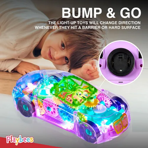 Miniatura 5 de Playbees Juguete de coche transparente iluminado, juguetes para niños autistas de 3 a 5 años, juguete sensorial para niños con autismo, juguetes