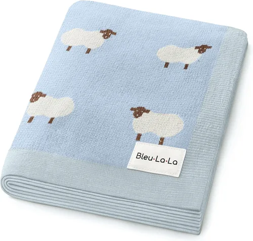 Miniatura 8 de Manta de punto para bebé, 100% algodón, suave, acogedora, para envolver cuna, manta de regalo para recién nacidos, bebés, niños pequeños, unisex 12