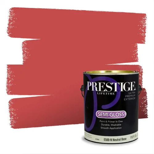 Miniatura 572 de Prestige Paints Pintura exterior e imprimación en uno, 1 galón, plano, coincidencia comparable de Valspar* Amber Rose*