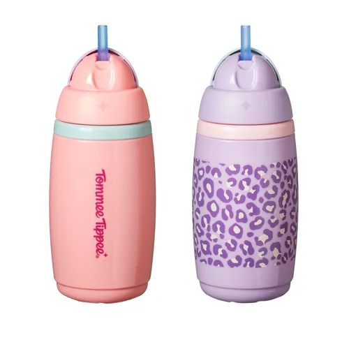Miniatura 8 de Tommee Tippee Vaso con Pajita Deportivo Aislado a Prueba de Derrames, más de 12 meses, 9 onzas, taza para beber de entrenamiento para niños azul