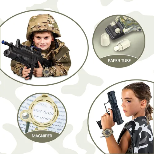 Miniatura 3 de Walkie Talkie para niños, reloj espía recargable Walkie Talkies, juguetes del ejército, regalos para niños, radio bidireccional Walky Talky Relojes